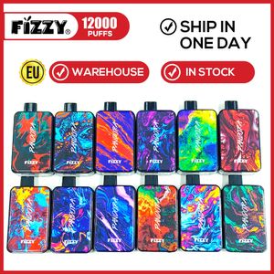 Original 12000 Puffs Descartáveis Vape Fizzy Cigarro Eletrônico Caneta Vape Recarregável Pré-preenchido e Cig com Tela Puff Vapes Pod Frete Grátis