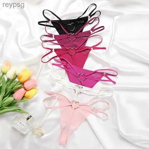 Other Panties Seamless Thongs Womens One-piece Lingerie Metal Ring Pure Sexy Large Cotton Crotch Breathable Underwear Women G String YQ240130