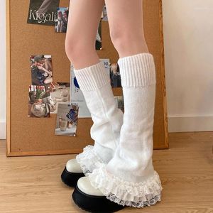 Kadın Socks Girls Lolitas Fırfil Y2K Örme Alevli Kollu Goth Bol manşet ayak bileği yığın jk üniforma ayak kapağı