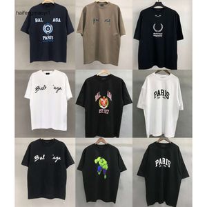 Kvinnor Balencaigaly bekväm Balencigaly Casual Hot Summer Shirts Mens ärm Tshirts Breattable Designer Tees Fashion 100 Short Cotton Tee Print Broken Broken Broken