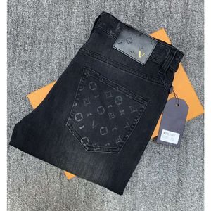 2024 jeans maschi pantaloni casual designer di lusso marca di strada dritta jeans jeans jeans lavati grandi pantaloni motociclisti con cerniera pantalone nero 29-40 #020