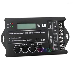 Controller DC 12V 24V WiFi RGB zeitprogrammierbarer LED-Streifen-Controller TC420 TC421 5 Kanäle 20A gemeinsame Anode programmierbarer Lichtband-Dimmer