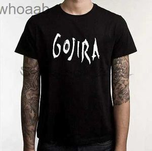Homens camisetas Mens Tee-shirt Gojira T-shirt Mens Metal Música Algodão Preto Camiseta 240130
