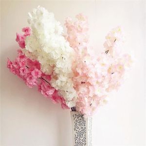 6 Stück gefälschte Kirschblüten-Blumenzweige Begonie Sakura Baumstamm für Event Hochzeit Baum Deko künstliche dekorative Blumen LJ200910214Y