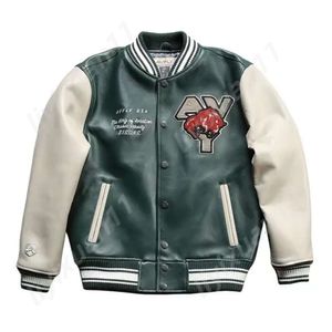 Mercadorias de luxo Avirex Jaqueta de couro masculina de pele de carneiro curta gola alta jaqueta de motocicleta outono e inverno jaqueta piloto casual jaqueta de beisebol jaqueta bomber 3305