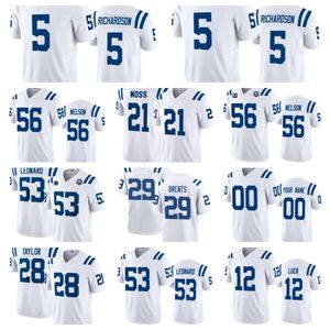 Mäns indianapolis''colts''Shaquille Leonard Quenton Nelson Anthony Richardson White 2023 F.U.S.E Vapor Untouchable Stitched Football Jersey