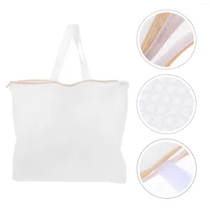 Laundry Bags Mesh Wash Bag For Delicates With Premium Zipper Clothing Washing Travel Storage White