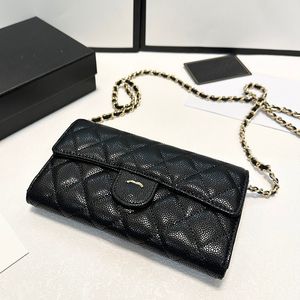 19 cm Flap Chain Women Designer Wallet Caviar/Lambskin Diamond Lattice Luxury Handbag Trend Evening Clutch Pochet Card Holder Underarm Purse Coin Purse Sacoche
