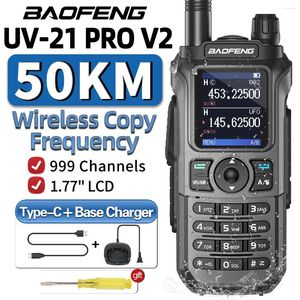 Walkie Talkie Baofeng UV-21 PRO V2 Frequenza di copia wireless professionale 16 KM a lungo raggio TYPE-C Radio bidirezionale Ham CB