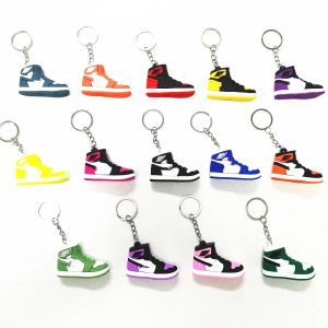 14 kolorów projektant Mini 3D Sneaker Blakin Mężczyźni Kobiety Klucz Key Ring Buty prezentowe Biełki klęscy łańcuch torebki Basketball Butball Silikon zz