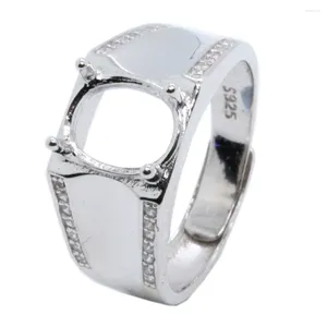 Cluster Rings Colifelove Classic 925 Silver Man Ring Sätt 7mm 9mm Semi Mount Gemstone Base Jewelry Making Leverantör