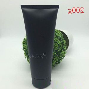 150G 200G Empty Black Soft Refillable Plastic Lotion Tubes Squeeze Cosmetic Packaging, Cream Tube Screw Lids Bottle Container Qxnkk