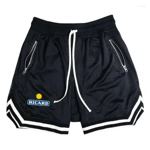 Shorts masculinos 2024 Impressão RICARD Moda Verão Confortável Alta Qualidade Casual Running Fitness Calça de Basquete de Secagem Rápida