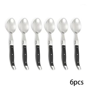 8 6 '' Laguiole Style Dinner Spoon Solid Black Wood Handle Table Spoon Xmas Party Restaurang Tabellery Kitchen Cutsly 2 237J