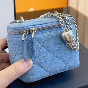 S Designers de jeans Bolsa embreagem clássica Classic Women Cosmética Cadeia de ouro ombro de ombro duplo fivela sólida Mini Crossbody Bag Fashion Presente