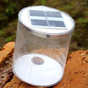 Nattlampor LED Vattentät lampa bärbar uppblåsbar ljus PVC Solar utomhus camping fällning