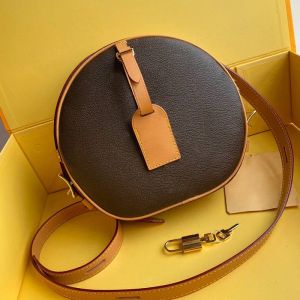 2024 Ny stil Bag 10a Designer Women Bag M43514 Petite Handbag Purse Original Cowhide Trim Canvas Hatbox Designer Shoulder Bags Crossbody Messenger