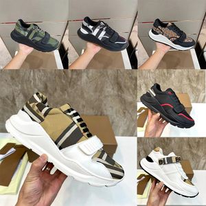 10A Yeni Tasarımcı Erkek Ayakkabı Marka Cowhide Spor Kekeleri Sıradan Çizgili Vintage Platform Trainer Flats Trainers Açık Sezon Klasik Yüksek Kaliteli Kadın Ayakkabı