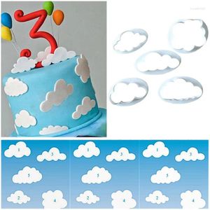 Formy do pieczenia 5PC/SET Cloud kształt ciasteczka Cutter Niestandardowy wykonany 3D Fondant Forma Biscuit Form do dekoracji ciasta narzędzia 2024