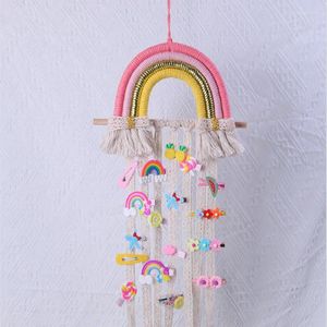 Decorative Figurines 1PC Colorful Hairband Storage Belt Barrette Organizer Hair Clip Holder DIY Rainbow Decoration Wall Hanging For Home