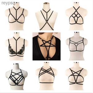 Altre mutandine Reggiseno sexy Bondage Imbracatura per il corpo Lingerie Goth Crop Top Cage Belt Rave Wear per le donne più reggiseno a coppa aperta YQ240130