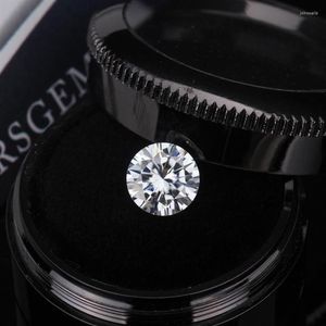 Anelli a grappolo 100% vero diamante Moissanite pietra preziosa sciolta VVS1 D incolore 3 eccellente pietra a taglio brillante rotondo gioielli fai da te Lab246v