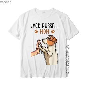 Mäns t-shirts jack terrier mamma söt hund mamma roliga kvinnor t-shirt tryckt tees bomullsmän tshirts tryckt special 240130