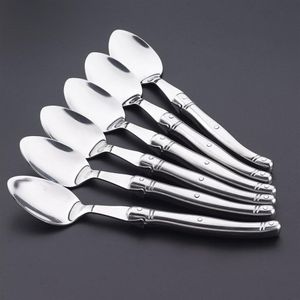 Skedar 8 5 '' Laguiole Dinner Spoon rostfritt stål matsked silvervaror ihålig långhandtag offentligt stort sopp ris cutle315z