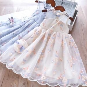 Girl's Dresses Menoea New Summer Girls Dresses Embroidered Dress Cheongsam Childrens Retro Lace Dresses Baby Summer Dress Baby Kids Clothes