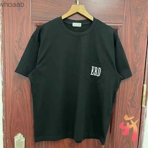 Men's T-Shirts 24ss Summer New Enfants Riches Deprimes Tshirt Men Women Clothes Cotton Pocket Letter Print Round Neck Short Sleeve ERD T Shirts 240130