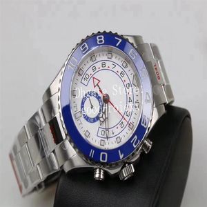 Watches Men Automatic Cal 4161 크로노 그래프 운동 블루 세라믹 베젤 ETA 시계 남성 904L 스틸 GMF 116680 Valjoux 116680 GM WRIS272O