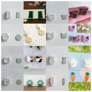 Craft Tools Cute Animal Bear Pig Soft Pottery Mold 0.4mm Ultra-fine Cut Polymer Clay Cutter Homemade Diy Earrings Pendant Tool
