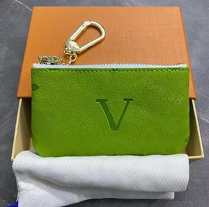 Topp designer nyckel plånböcker varumärke nyckelringar påse blommor av liv präglat lädermynt handväska för mode män kvinnor korthållare nyckelpåse med kedja med original presentförpackning