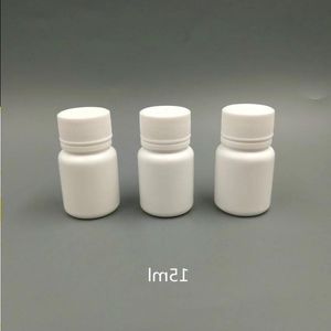 100 st 15 ml 15g 15cc PE Plastic Medicine Bottle Plast Piller med skruvlock Aluminiumtätare för piller, kapslar, vitamin Bijwr