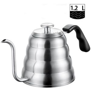 Rostfritt stål te kaffe vattenkokare med termometer svanhals tunt pip för häll över kaffekanna fungerar på spovetop 40oz 1 2l306y