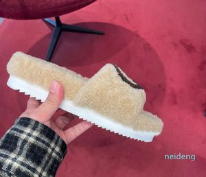 Hausschuhe Sandalen Schuhe Sandales Teddybär Fuzzy Winter Flauschige Frau Haus Flache Rutschen Indoor 2024