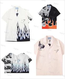 Summer Fashion Designer T-shirt Mens Polo Shirt Europe Paris Paris Högkvalitativ bomullsskjorta Kvinnlig flamlogo Tryckt Kort ärm Casual T-shirt M-3XL