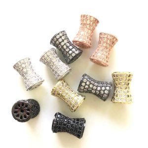 バングル10pcs/lot zirconia paved hourglass shape beads for woman bracelets men Jewelry Making Handmade Craft DIY発見を提供する