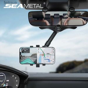 Mobiltelefonfästen Holders Universal Car Rearview Mirror Phone Holder 360 -graders rotation Biltelefon Holder Mount Stand för Dash Cam GPS Smartphone Bracket YQ240130