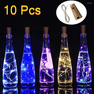 Cordas 10 pcs luzes de garrafa de vinho com cortiça 3m fada mini corda para garrafas de licor artesanato festa decoração de casamento