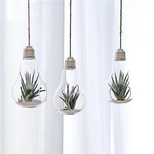 Storage Bottles & Jars 24 X D8 13cm Hanging Terrarium Flower Plant Glass Vase Light Bulb Shape Home Wedding Decor2588