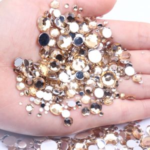 Taschen 8mm 2000pcs Acryl -Strass -Strass -Flachback Facetten Runde Kleber auf Steinen DIY BRÜFUNGEN RARKMENT -Kleidungszubehör