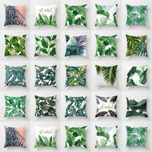 Pillow Green Plant Cover Leaves Nordic Case Throw For Living Room Sofa Window Pillowcase Home Decore