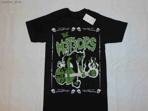 Men's T-Shirts Black The Meteors New T-Shirt S -3Xl Skull Demon Uk Fire Psychobilly Rock 2017 Summer Men Brand Clothing T Shirt Q240130