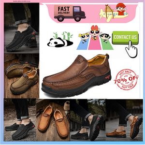 Tasarımcı Sıradan Platform Deri Yürüyüş Lüks Ayakkabı Erkekler İçin Orijinal Deri Büyük Boy Lover Moda Fransız Tarzı Anti Giyim- Ayakkabı Boyutu 38-48