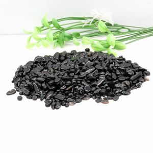 Dekorative Figuren, 5–7 mm, 100 g, natürliche schwarze Turmalin-Kristallsteine, Kies, poliert, Aquarium-Pflanzendekoration