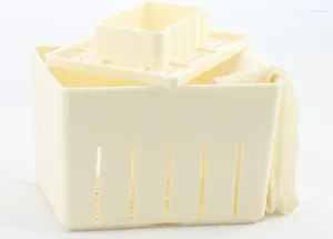 Bakningsverktyg 3st plast tofu press mögel diy hemlagad tillverkare pressande mögel kit ostduk köksverktyg