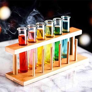 6 Piece Lot Test Tube Cocktail Glass Set With Rack Stand Bar KTV Night Club Home Party S Glasses Tipsy Holder Wine Cup 2108272647