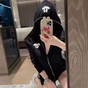 women knit tops designer sweater fashion letter embroidery graphic cardigan sweaters style hooded zipper cardigans loose knitswear