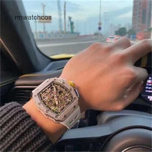 Richardmill Watches Automatic Winding SPORT VERSION Wristwatch MILL RM1103 Platinum Original Diamond Set Mens Fashion Leisure Sports Calendar Chronograp TJB9